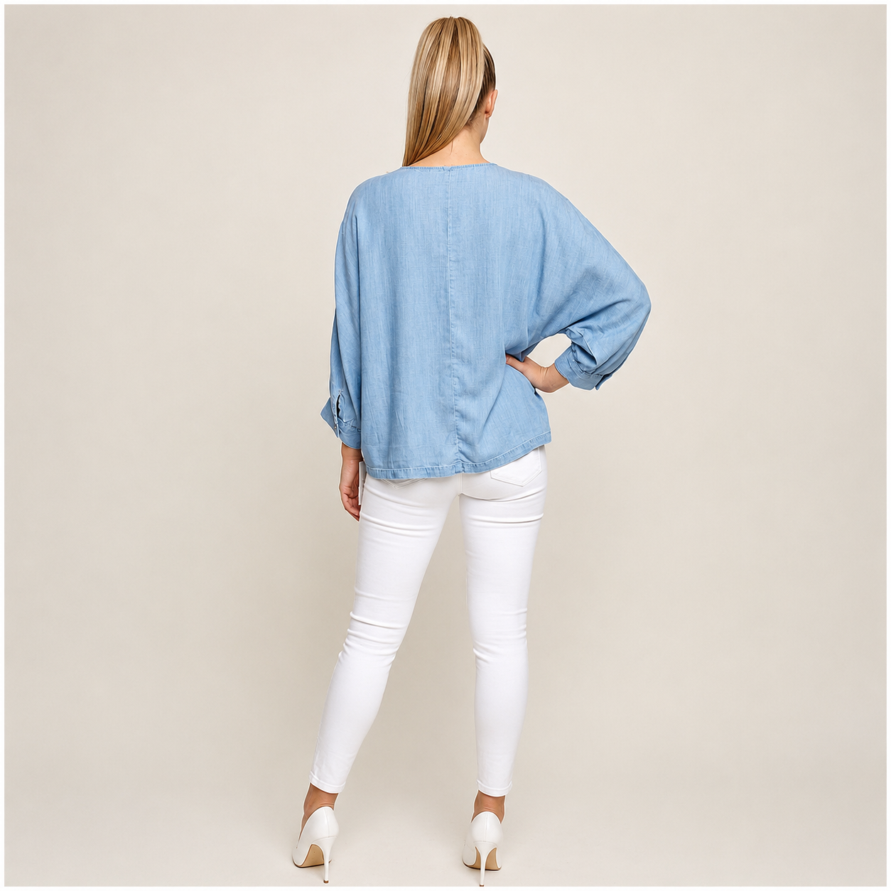 Soft Washed Denim Oversized Top