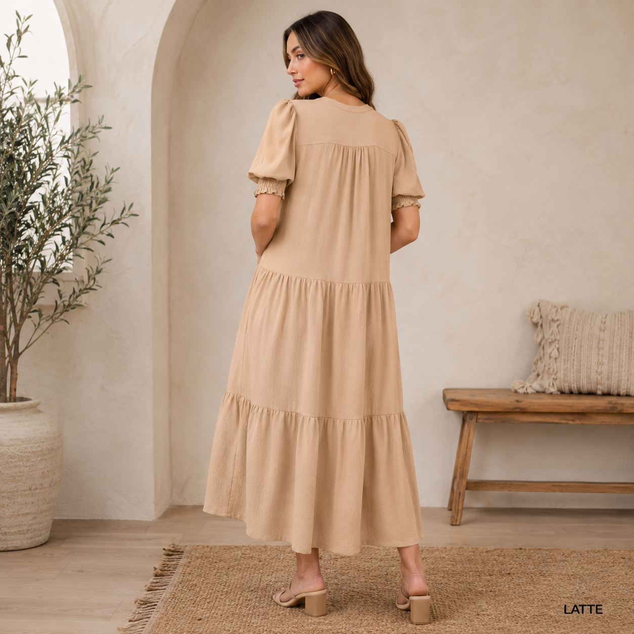 Latte Lane Tiered Midi Dress