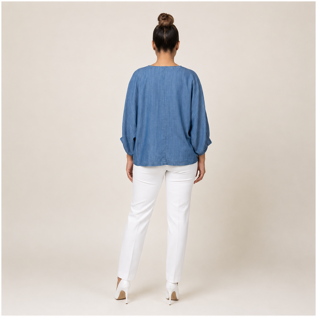 Medium Washed Denim Oversized Top