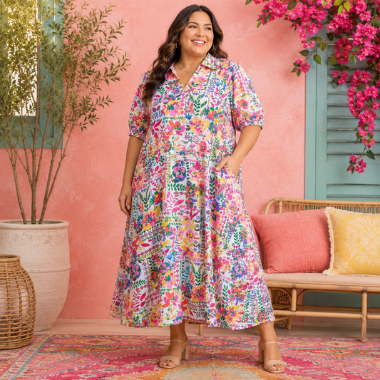 Blush Garden Midi Dress