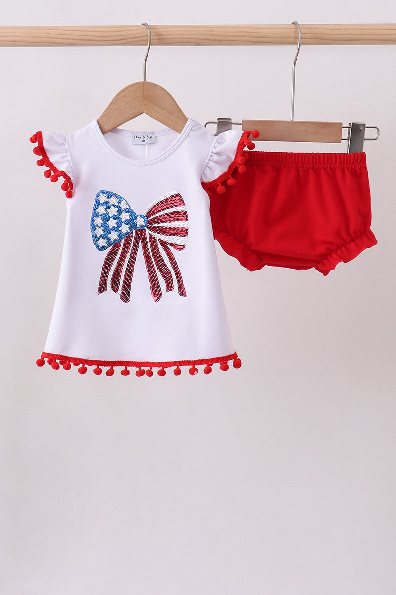 Sparkle Bow Sequin Bloomer Set