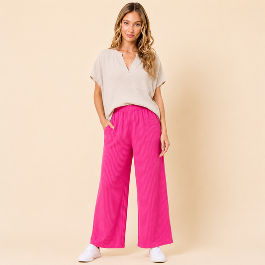 Pink Paradise Ribbed Pants