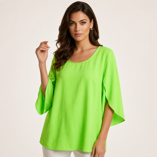 Split Bell Sleeve Top