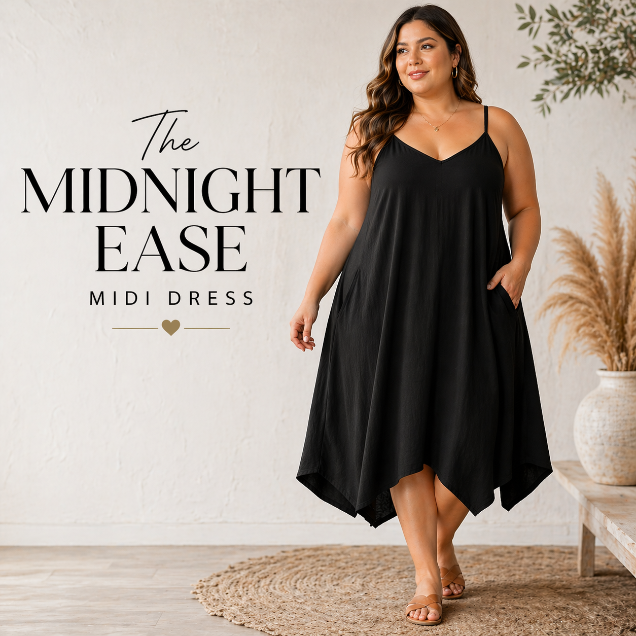 Midnight Ease Midi Dress