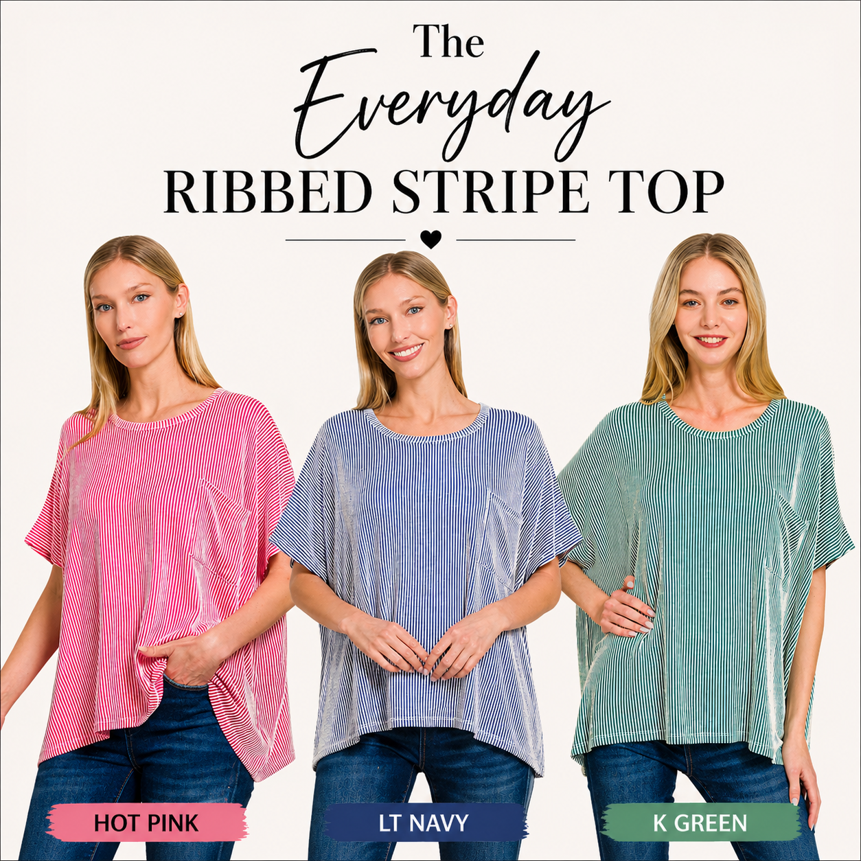 Everyday Ribbed Stripe Top