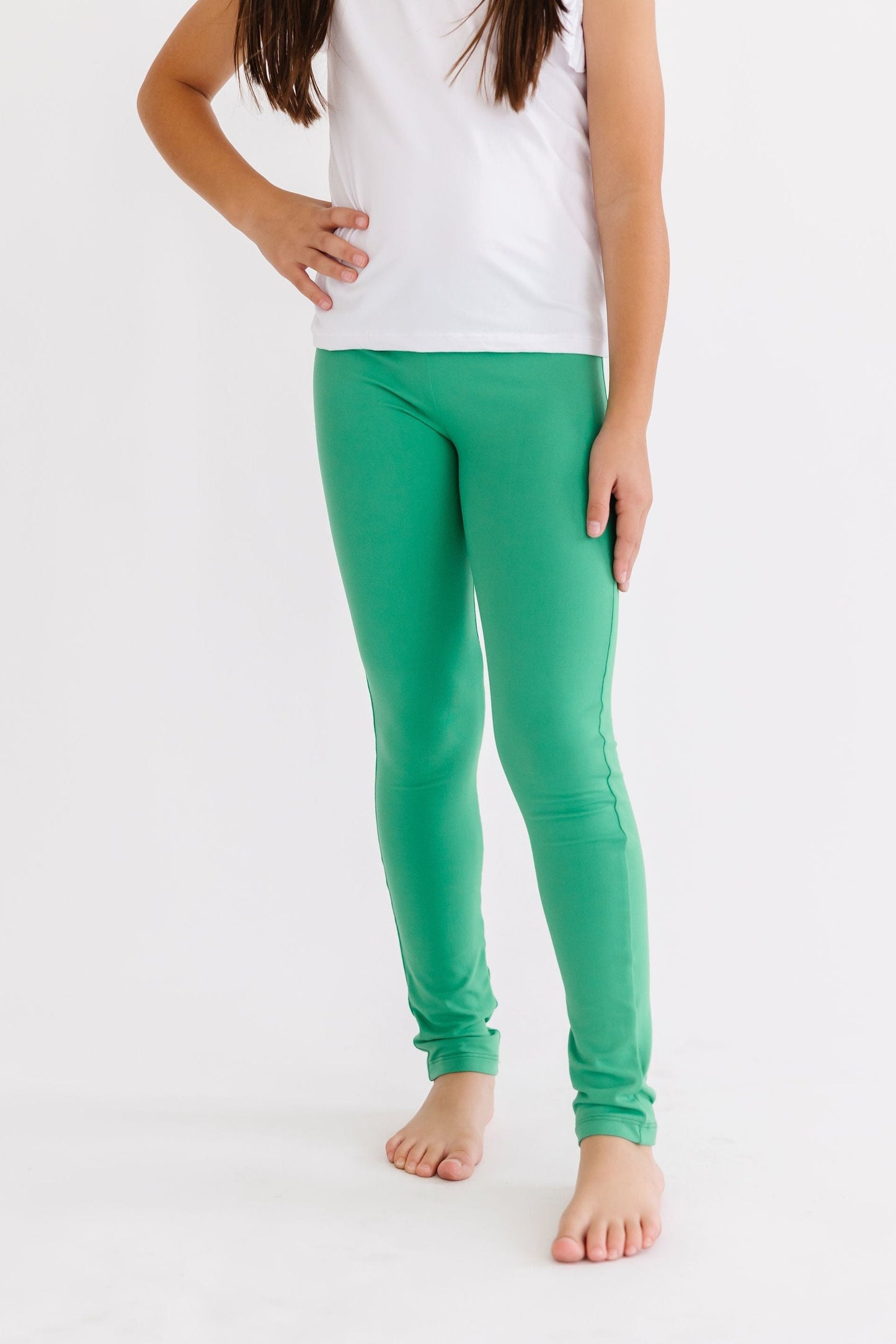 Girls Kelly Green Leggings