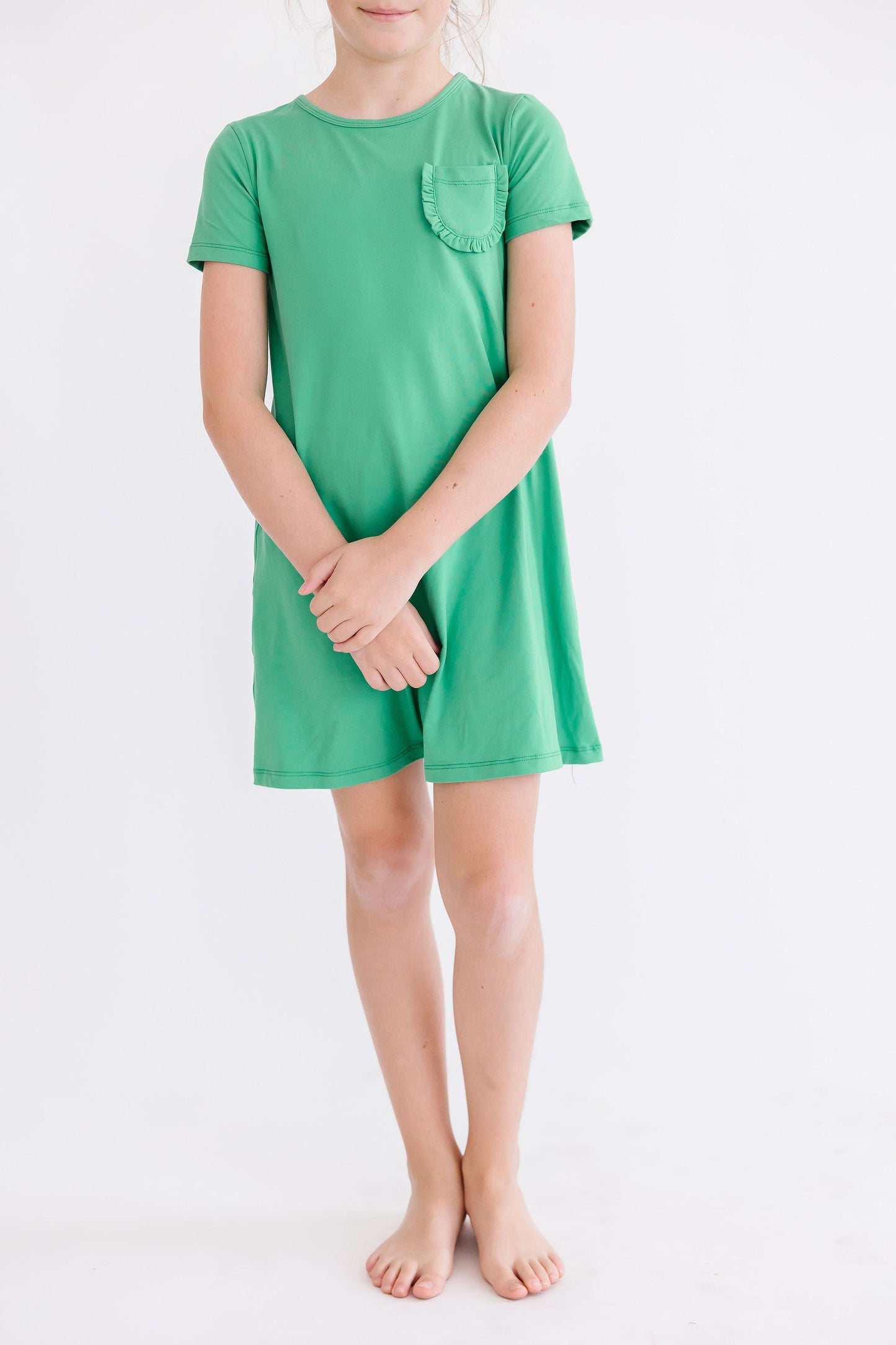 Girls Kelly Green T-Shirt Dress