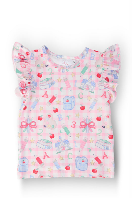 School Days S/S Ruffle Tee