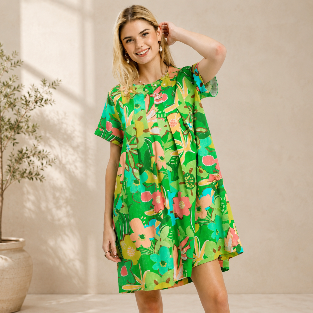 Green Flash Swing Dress
