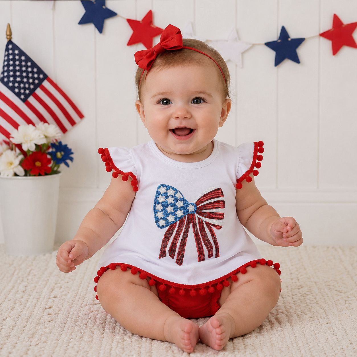 Sparkle Bow Sequin Bloomer Set