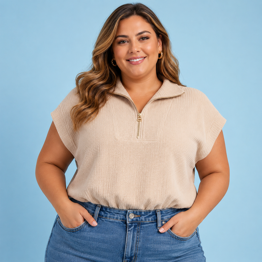 Sandstone Half-Zip Top