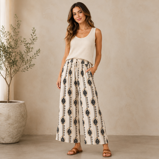Boho Geometry Wide Leg Pants