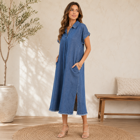 Weekend Wander Denim Midi Dress