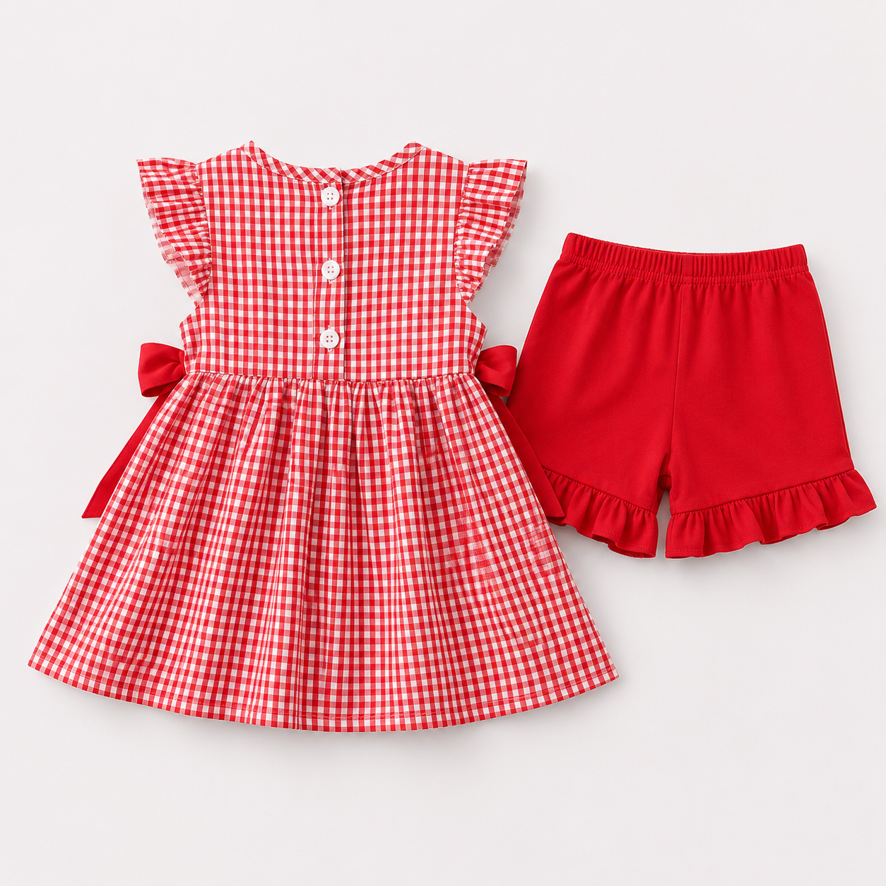 Girls Apple Gingham Set