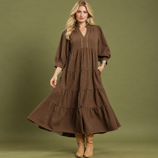 Chocolate Harvest Maxi Dress