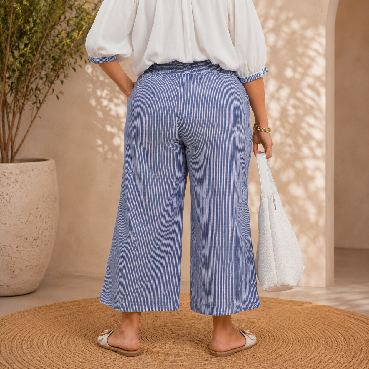 Classic Stripe Wide Leg Pants