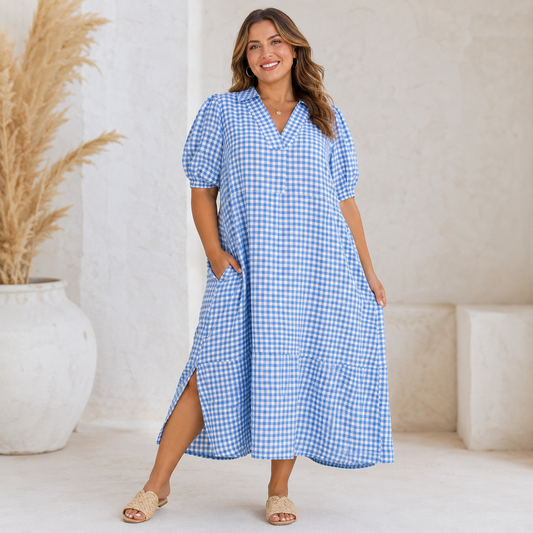 Gingham Midi Dress