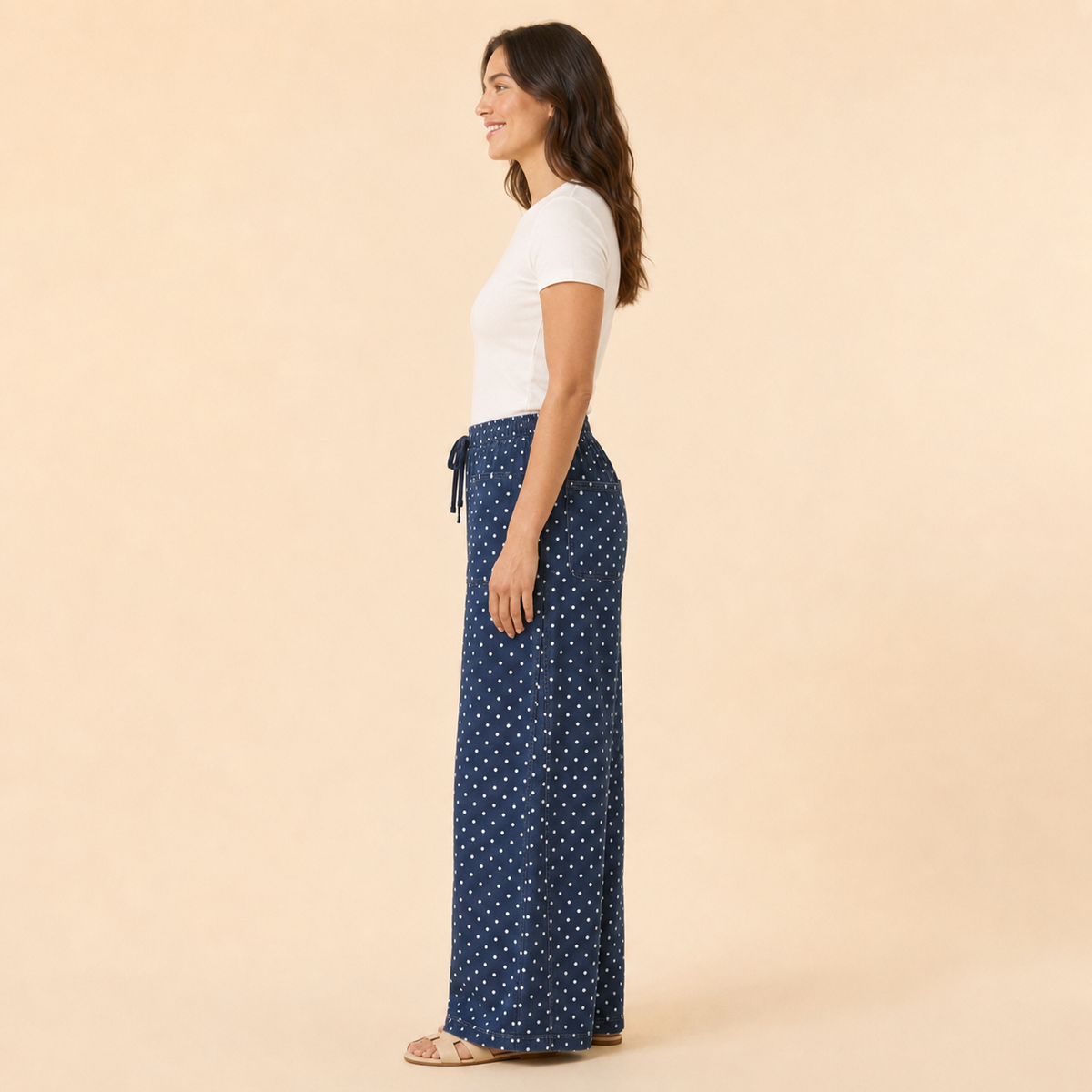 Dot Your Average Wide-Leg Pants