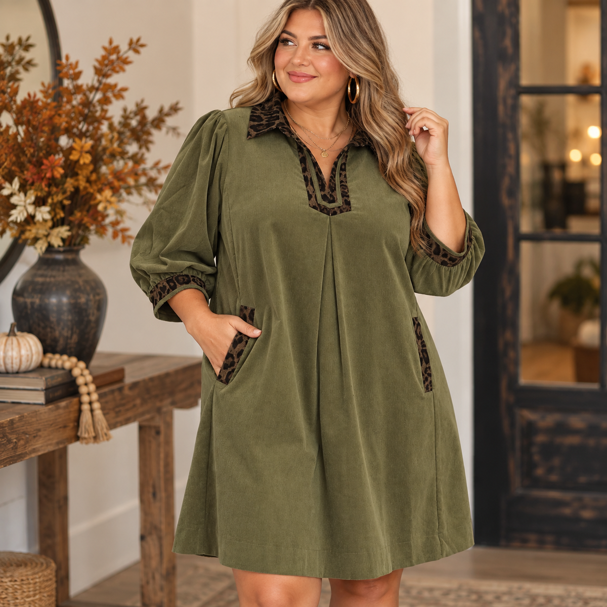 Wild Olive Shift Dress