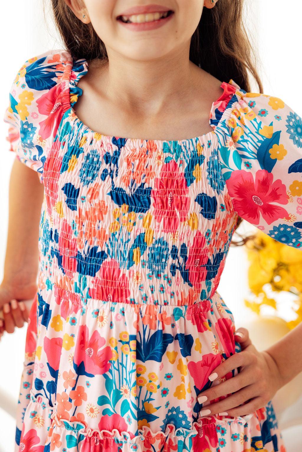 Sunshine Garden Smocked Ruffle Dress