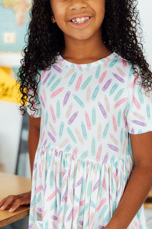 Color Crayons S/S Pocket Twirl Dress