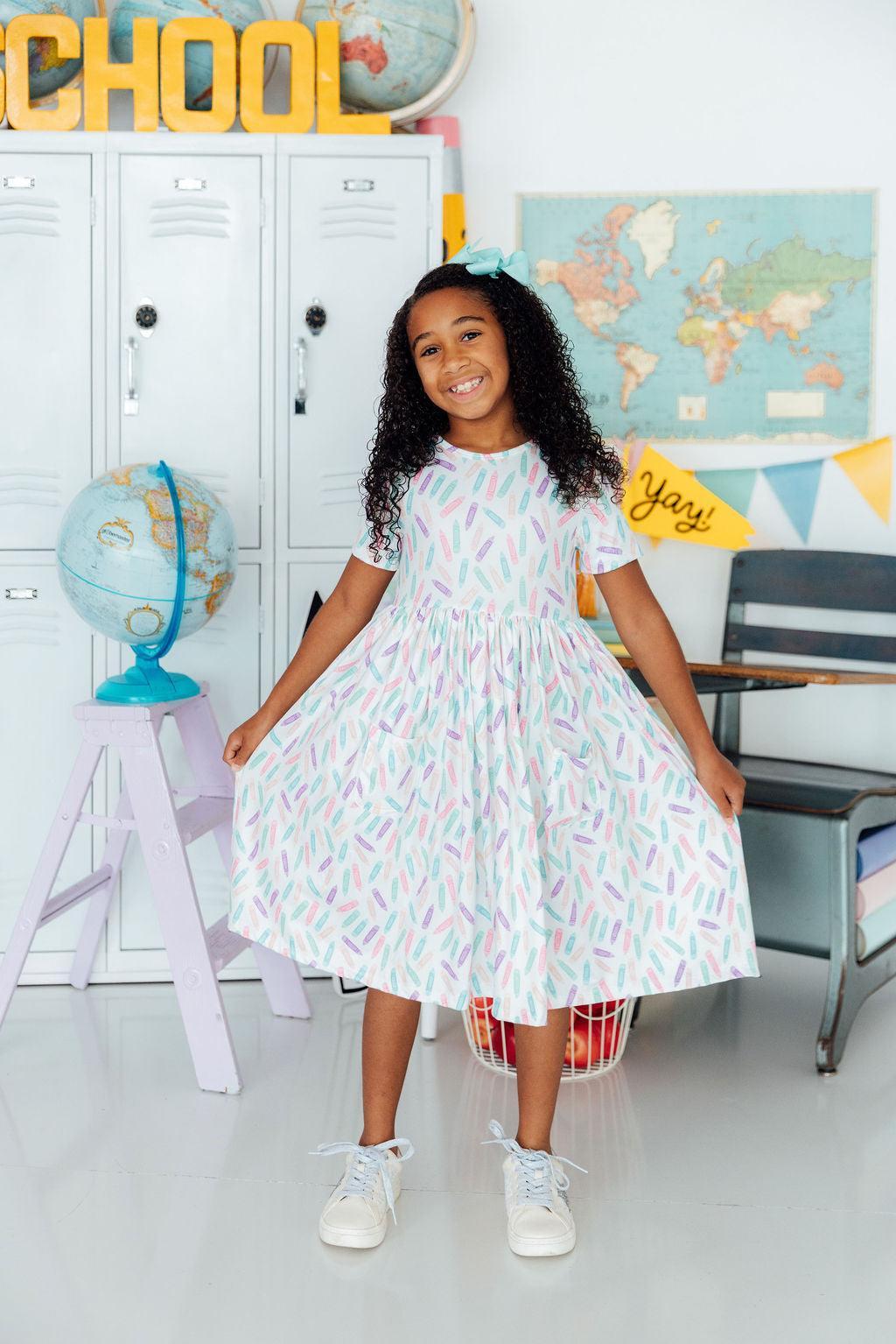 Color Crayons S/S Pocket Twirl Dress