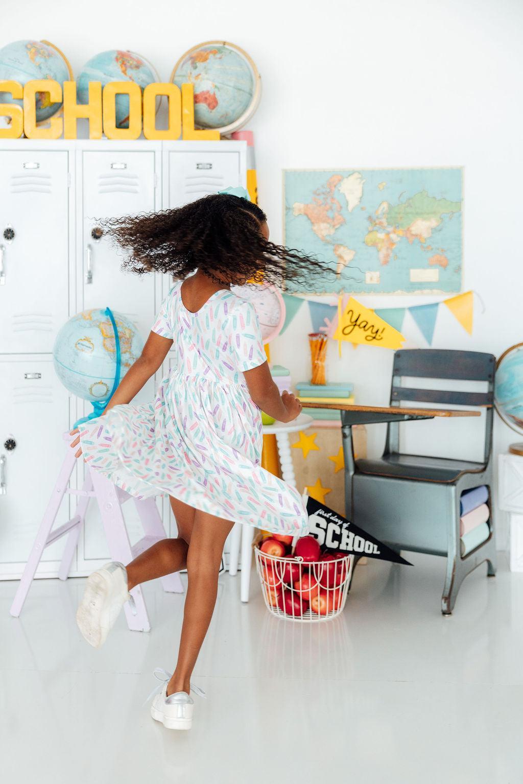 Color Crayons S/S Pocket Twirl Dress