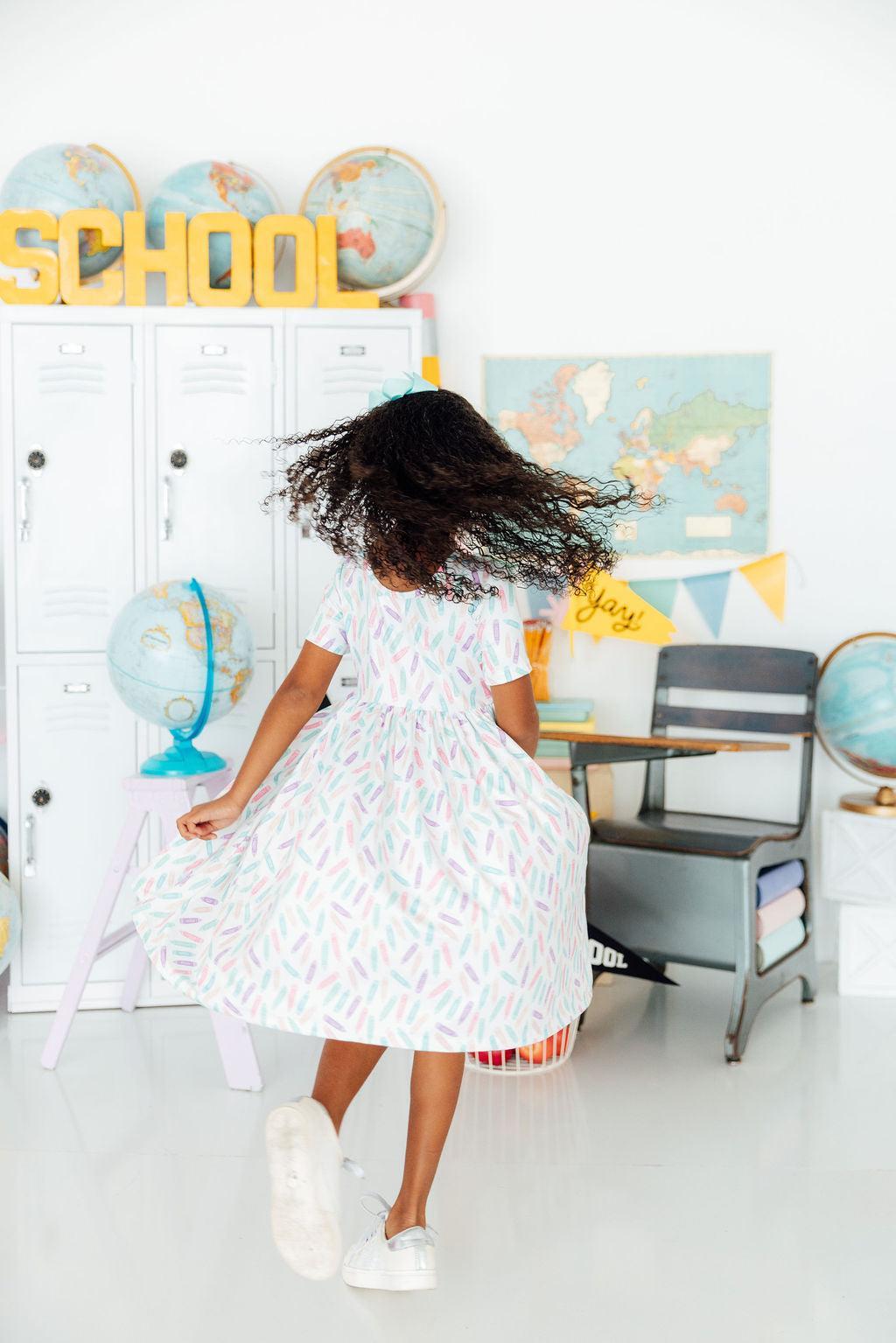 Color Crayons S/S Pocket Twirl Dress